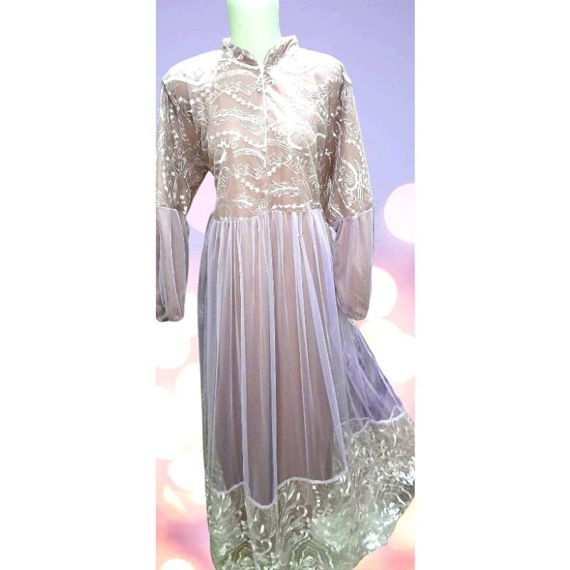 MUNIKSOSHOP  Gamis Brukat Mix Tutu Dewasa Size XL-XXL