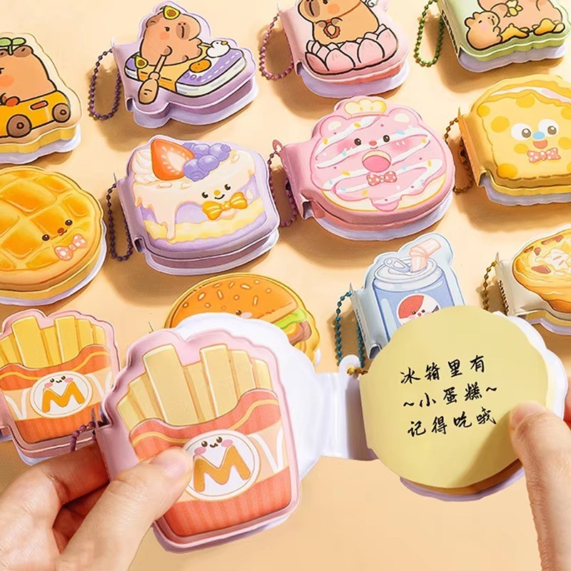 

JHM Sticky Note Karakter Lucu 80 Lembar Mini Sticky Notes Dengan Rantai Gantungan Bentuk Makanan Notebook Mini Dengan Bantalan Empuk Squishy Kecil