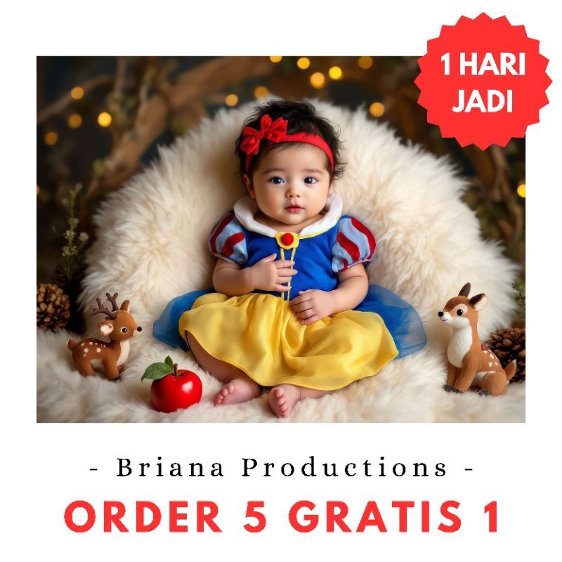 Jasa Edit Foto Bayi Newborn Ala Studio Modern 2 Perempuan Laki-laki - Barbie Islami Muslim Adat Expr