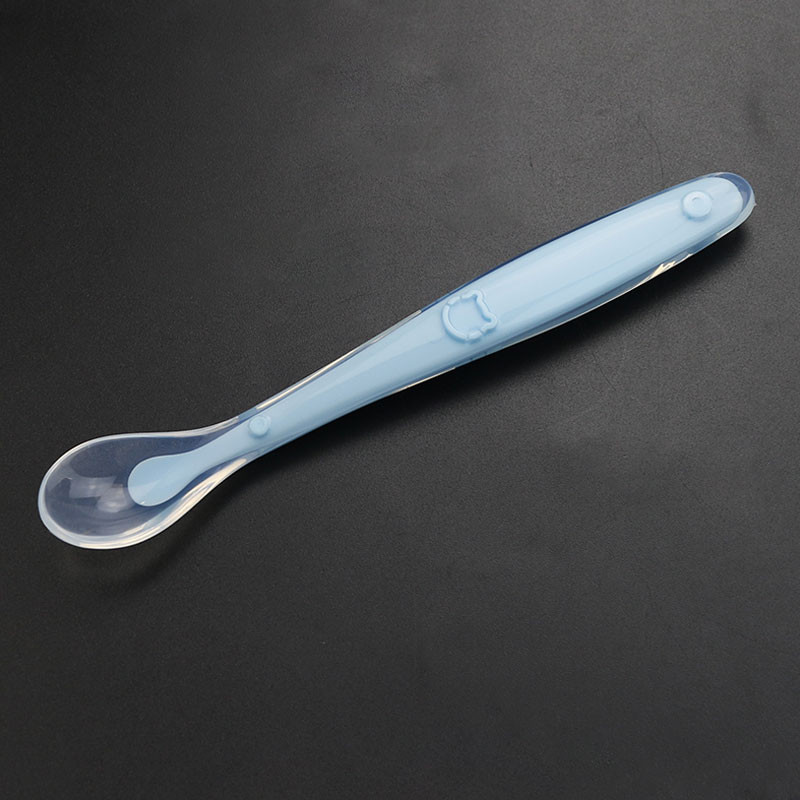 JCD Baby Feeding Spoon Soft Silicone Spoons Training Spoon for  ild kids Infants Feeding Feeder Flat