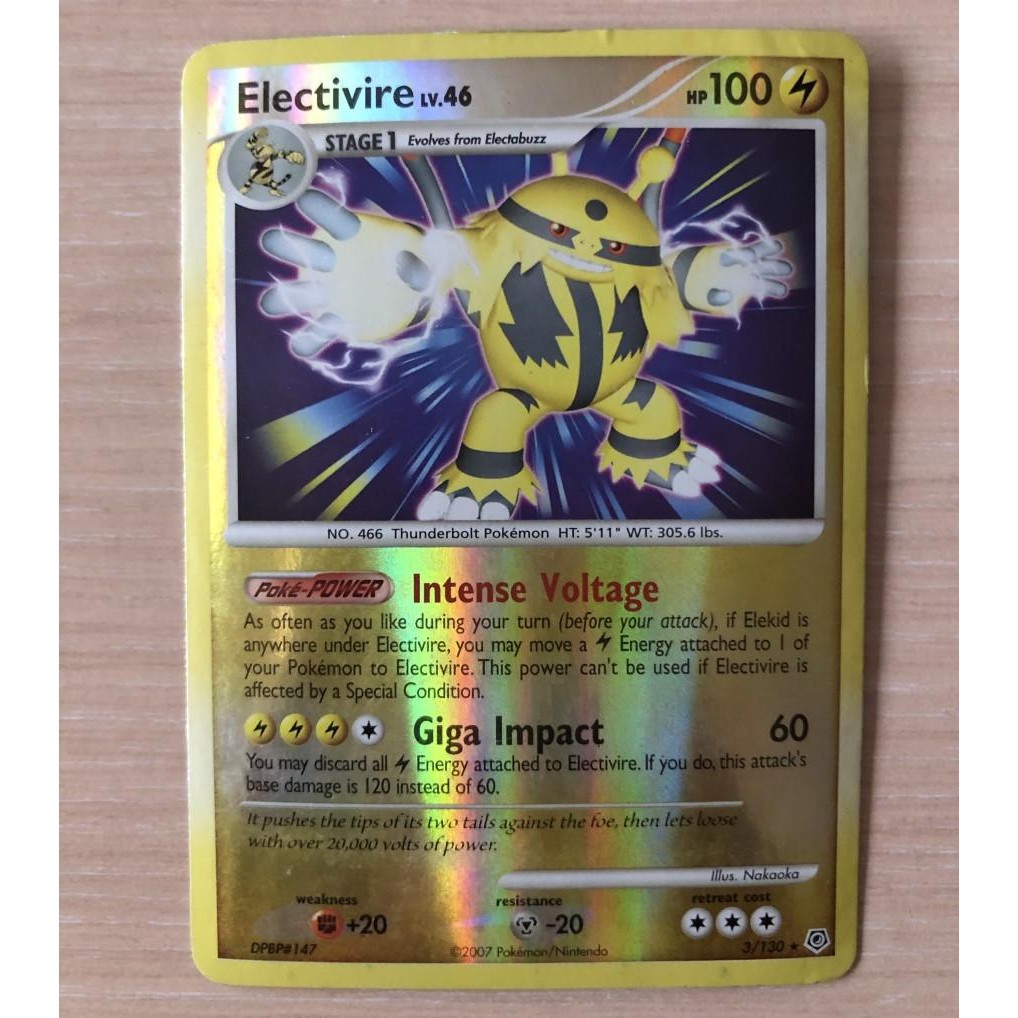 Electivire 3/130 Rare Holo Reverse Pokemon TCG Card Charizard Venusaur