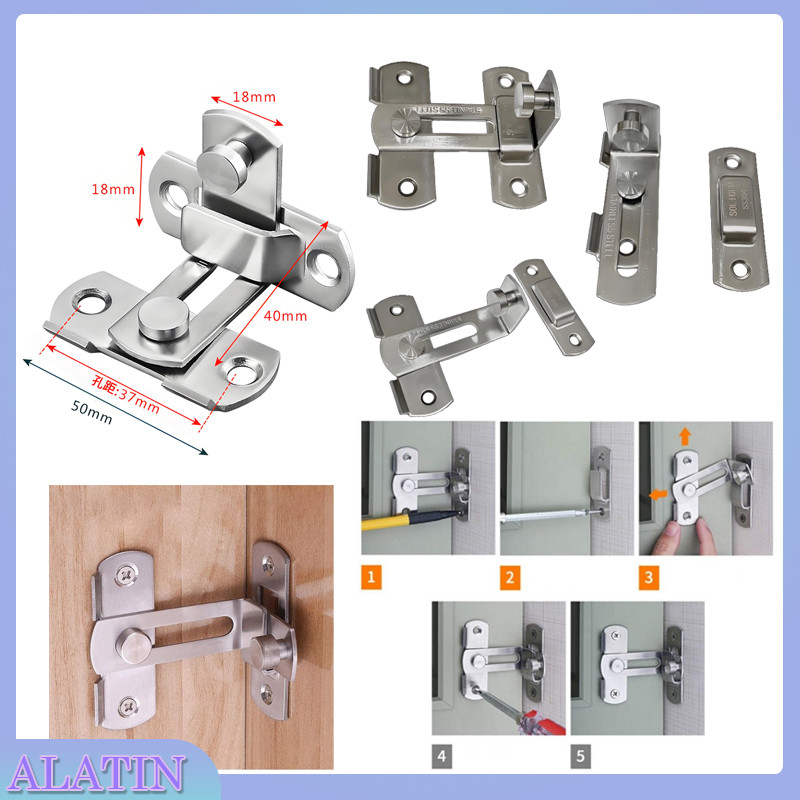 Lemari Geser Sleeding Sliding Gembok Stainless / Selot Siku Stainless / Grendel Slot Pintu Siku Dan 