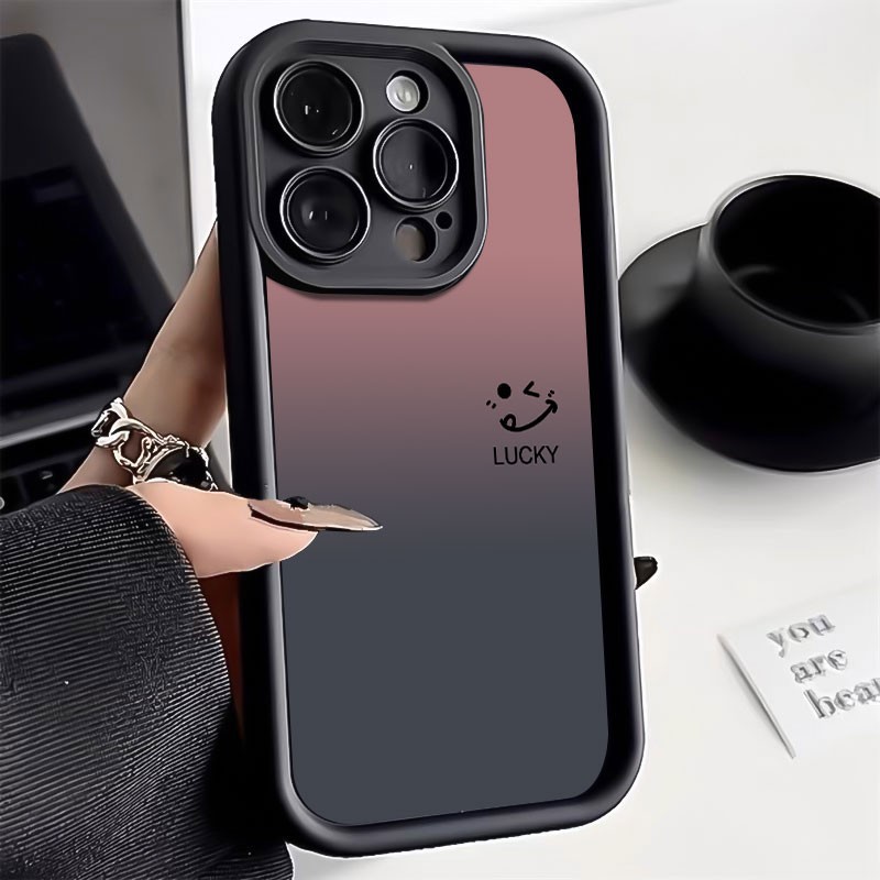 Senyum gradien Untuk Case iphone 11 12 13 pro max 15 14 13 x xs xr ip 7 8 6 6s plus casing hp aesthe