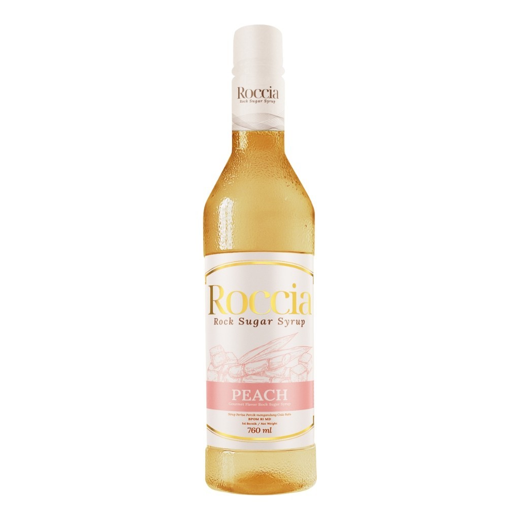 

Roccia Peach Rock Sugar Syrup Sirup Rasa Buah Persik