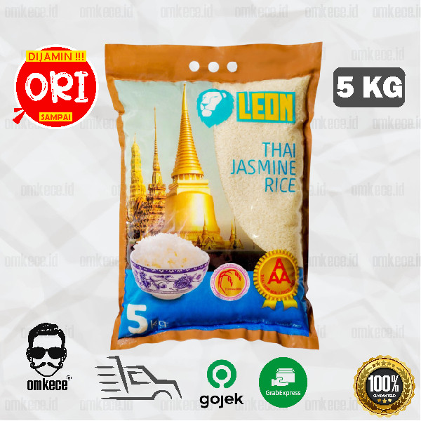 

Beras Putih Pulen LEON Wangi Jasmine Rice Thailand kemasan 5KG ORIGINAL