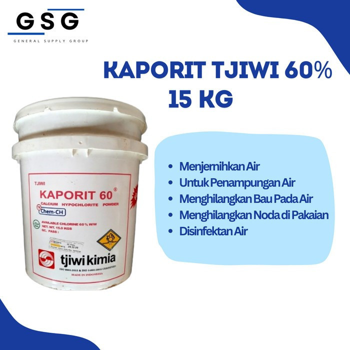 Kaporit TJiwi 60% / Kaporit Bubuk / Chlorine Powder - 15 Kg
