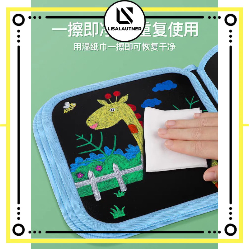 

YUH Buku Gambar Portable Ajaib Reusable Buku Tulis Anak Bisa Dihapus 14 Halaman FREE 6 SPIDOL + 2