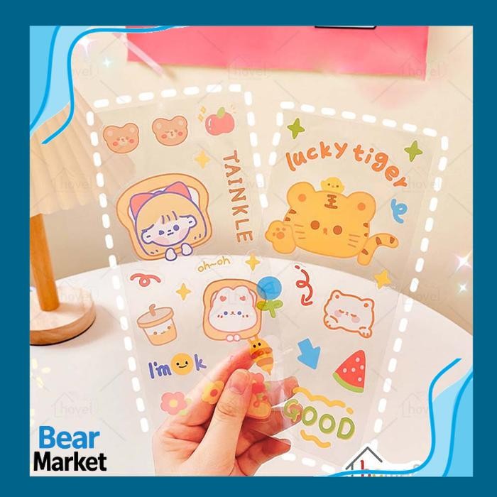 

BEAR Sticker Set Cartoon Diary Book Decoration Beruang Kelinci - Meal Time