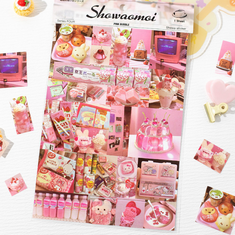 

1Style 6Sheets/bag Korean Ins Cute Gourmet Pastry Die-Cut Stickers Kawaii DIY Scrapbook Stickers Confetti Decoration DIY Photo