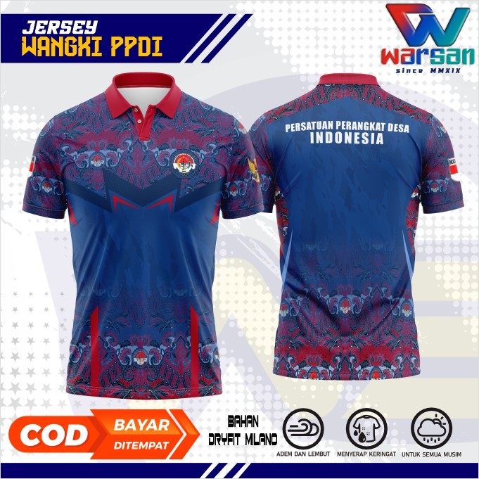 JERSEY WANGKI PPDI FULLPRINTING / KAOS POLO PERSATUAN PERANGKAT DESA INDONESIA DRYFIT/ JERSEY PPDI