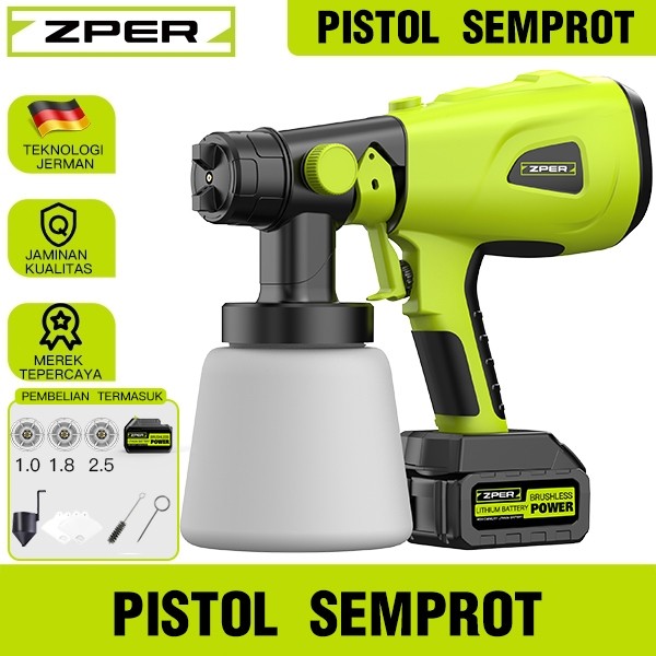 ZPER Pistol semprot litium 400W  Electric Spray Gun 800ml Alat Semprot Cat ZP002