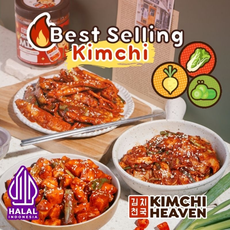 

1kg Fresh Korean Kimchi in Jar Halal (Sawi / Lobak /Timun / Mix)