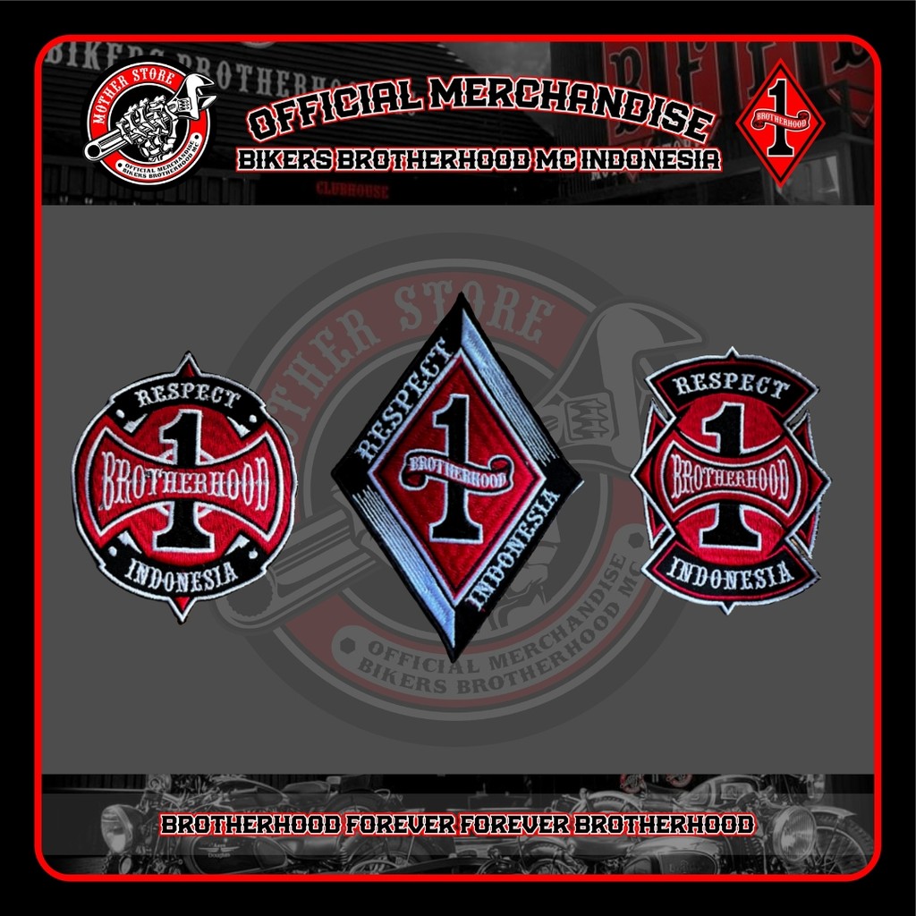 Patch Bordir Respect Of Bikers Brotherhood MC Indonesia