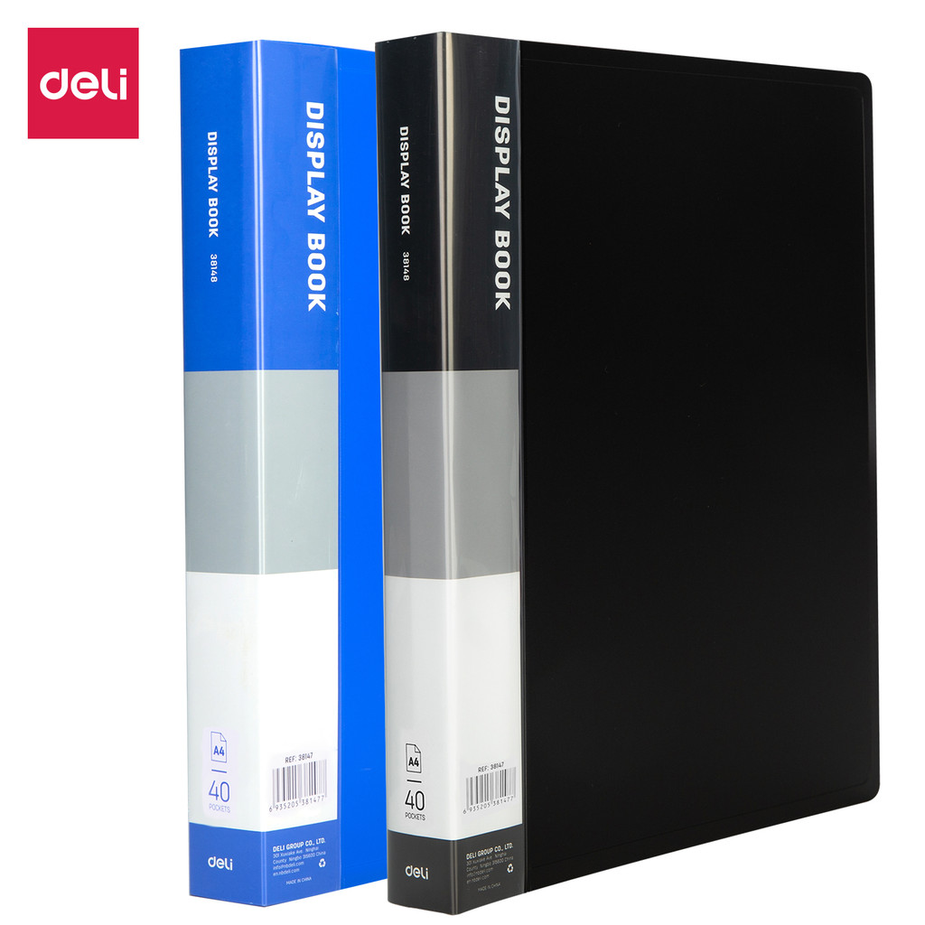 

Deli | Display Book (Clear Holder) | A4 | 10 20 30 40 60 Pockets | E3814X