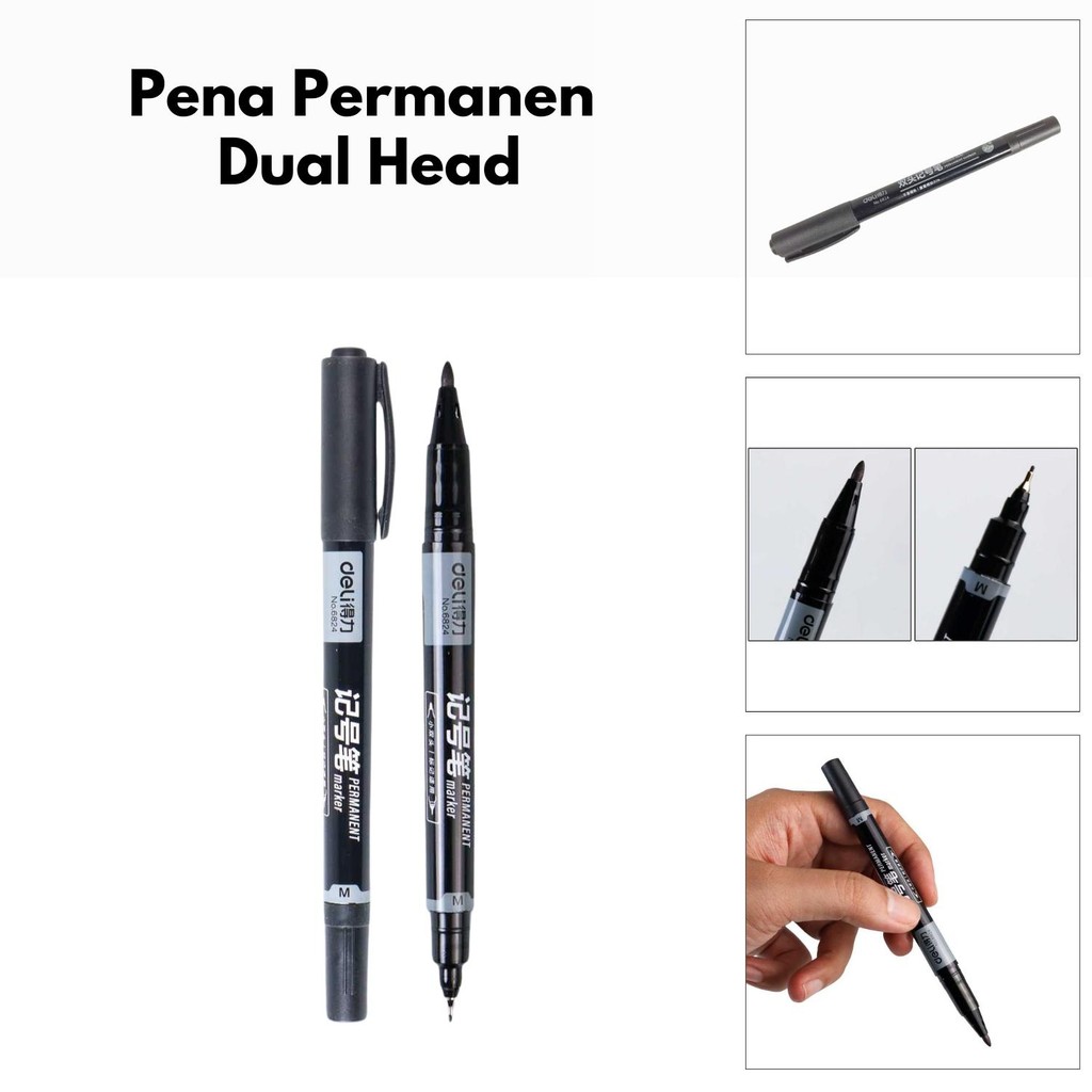 

GRSO Pena Permanen Dual Head Tip Marker Pens Waterproof PP8WDT