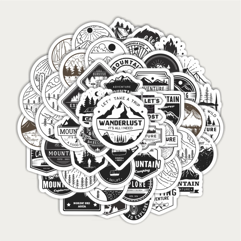 

Sticker Pack Sticker Logo Outdoor Hitam Sticker | Sticker TUMBLR | Stiker LAPTOP KOPER HELM
