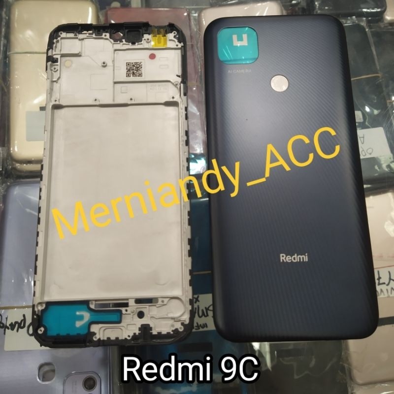 PROMO Cessing Hausing Fullset Frame Lcd Xiaomi Redmi 9C Backdoor + Frame tulang Lcd Original