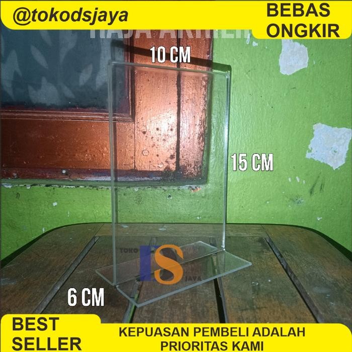 

PROMO A6 PT - Akrilik tempat brosur Qris Menu ukuran A6 T tebal 2mm