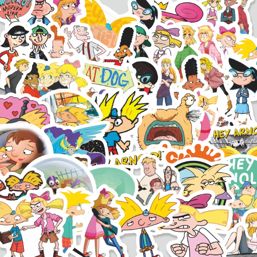 

Stiker Cutting Pack Sticker Kartun Hey Arnold Sticker Isi 100Pcs Series Aesthetic Lucu Keren Untuk Koper Bahan Vynil