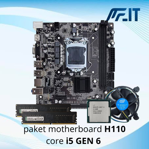 PAKET MOTHERBOARD H110 PROCESSOR CORE I5 6500 RAM DDR4 16GB BARU GARANSI 1TAHUN PAKET RAKIT MOBO COR