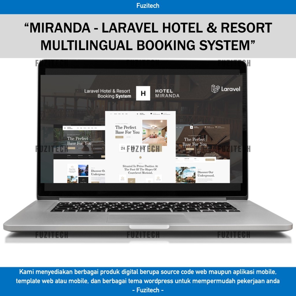 SOURCE CODE APLIKASI WEB MIRANDA - LARAVEL HOTEL & RESORT MULTILINGUAL BOOKING SYSTEM D405 FUZITECH