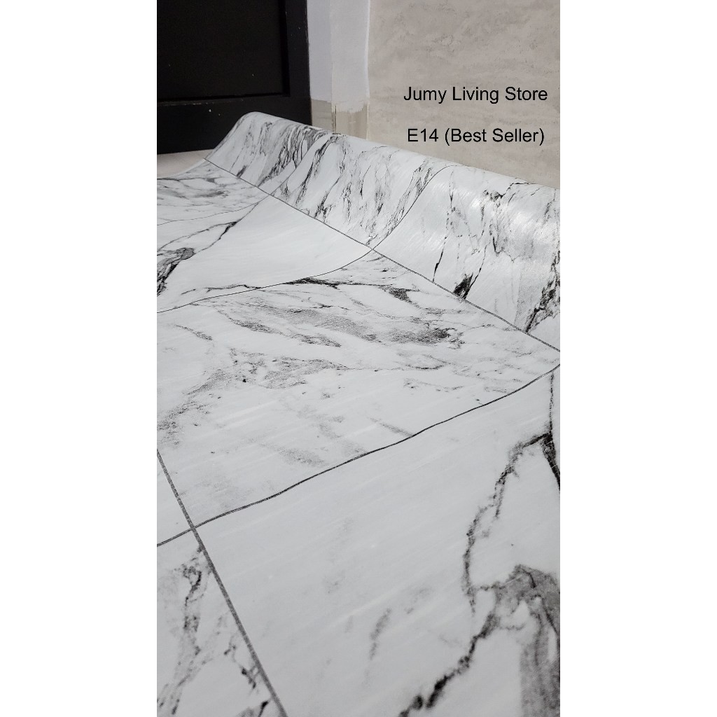 KOWASHOP Karpet Lantai Plastik Aesthetic Motif Marmer 1 Roll