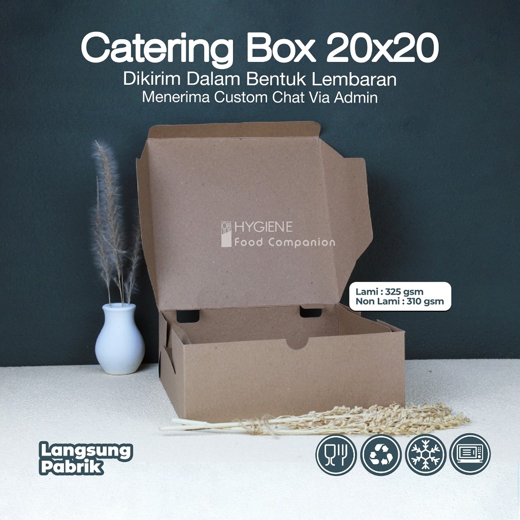 

Dus Kotak Nasi 20x20 / Kotak Nasi Kraft Tebal 325 gsm / Katering Box 20 x 20