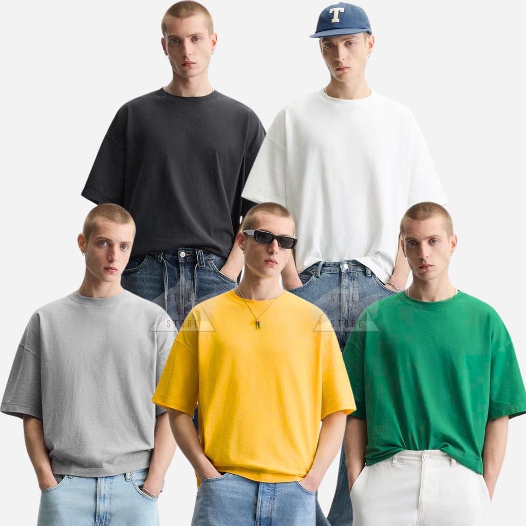 [ STYLEUPSTORE ] ZARA Basic Boxy Fit Oversize Tshirt - Kaos Polos