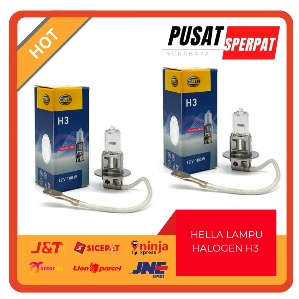 BOHLAM LAMPU HALOGEN HELLA H3 12V 55 Watt / 12V 100 Watt / 24V 70 Watt / 24V 100 Watt (harga/pcs)