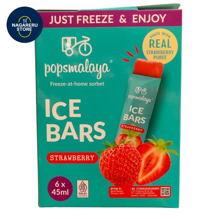 

Popsmalaya ice bars strawberry 6 x 45ml