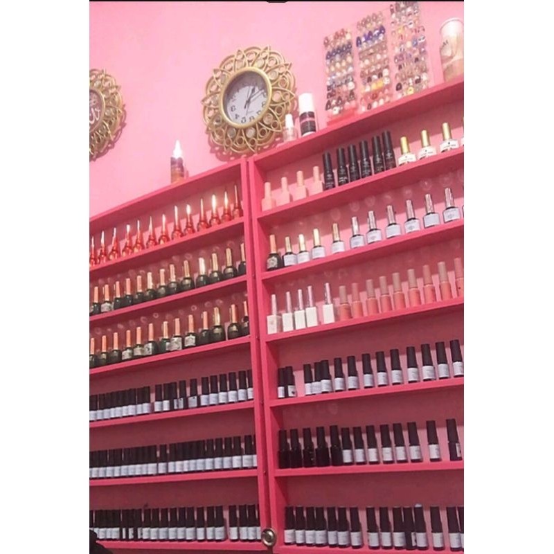 Rak Susun Dinding Nail Art Kutek Dinding Minimalis Tempat Kutek Kosmetik Lego GantungCO