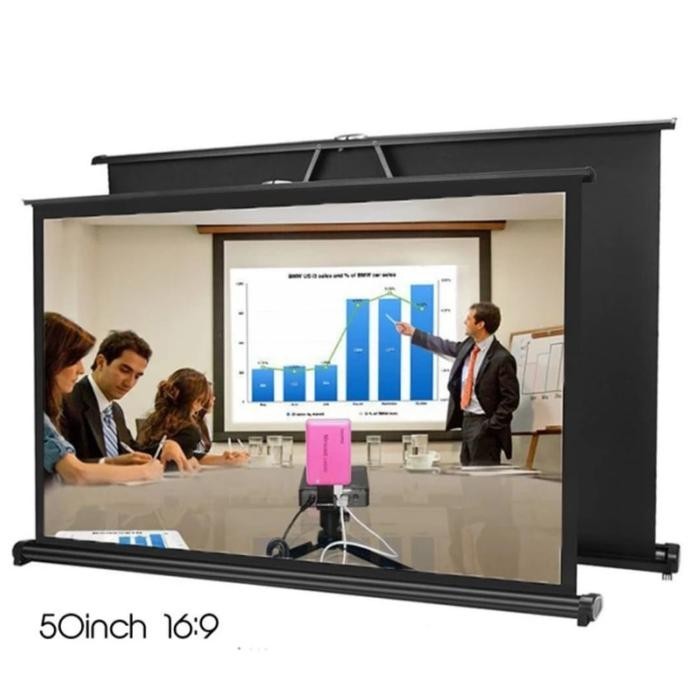 layar proyektor portable 50" -screen proyektor Portable 50 inchi