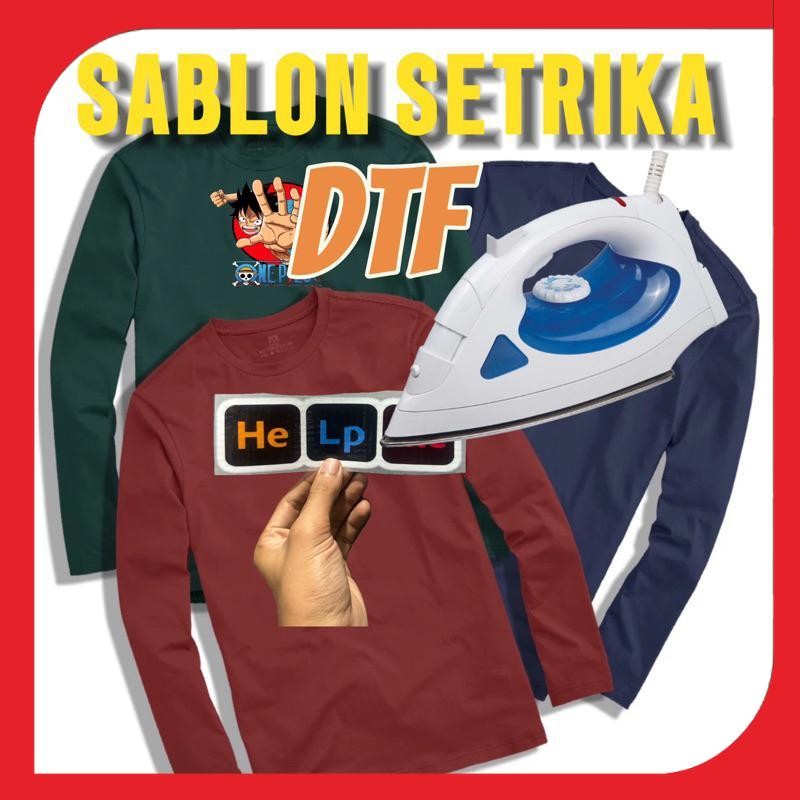 

Stiker SABLON setrika DTF satuan nyablon kaos seMUDAH menyetrika