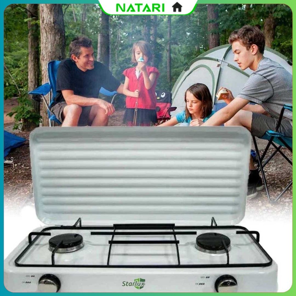 Kompor Gas Portable 2 Tungku Table Top Camping Stove - STARLUX SGS-6002