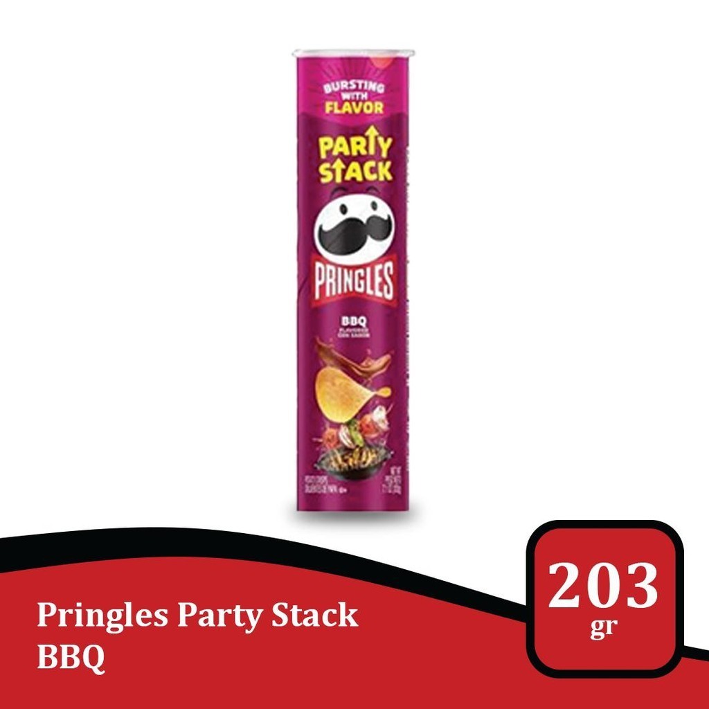 

Pringles Party Stack Barbeque 203gr - Keripik Kentang Gurih Smoky Import USA
