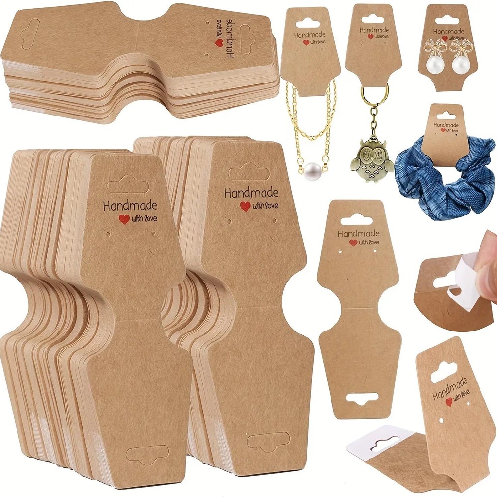 

100pcs Sturdy Bracelet Necklace Display Holder Card Self-adhesive Jewelry Packaging Card For Suspenders Practical Convenient