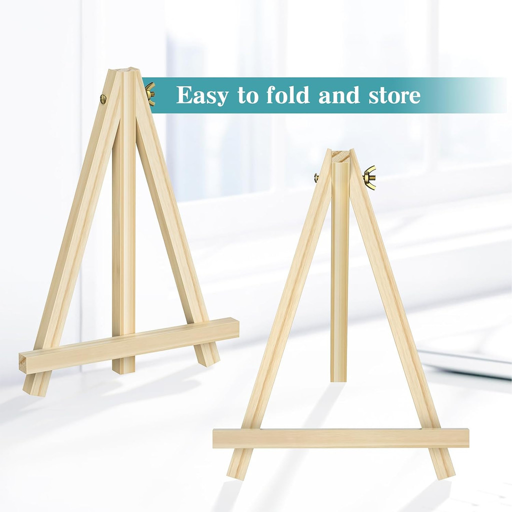 

Mini Triangular Easel Desktop Display Stand 9-Inch Wooden Triangle Easel For Painting Canvas Arts and Crafts Easel Stand