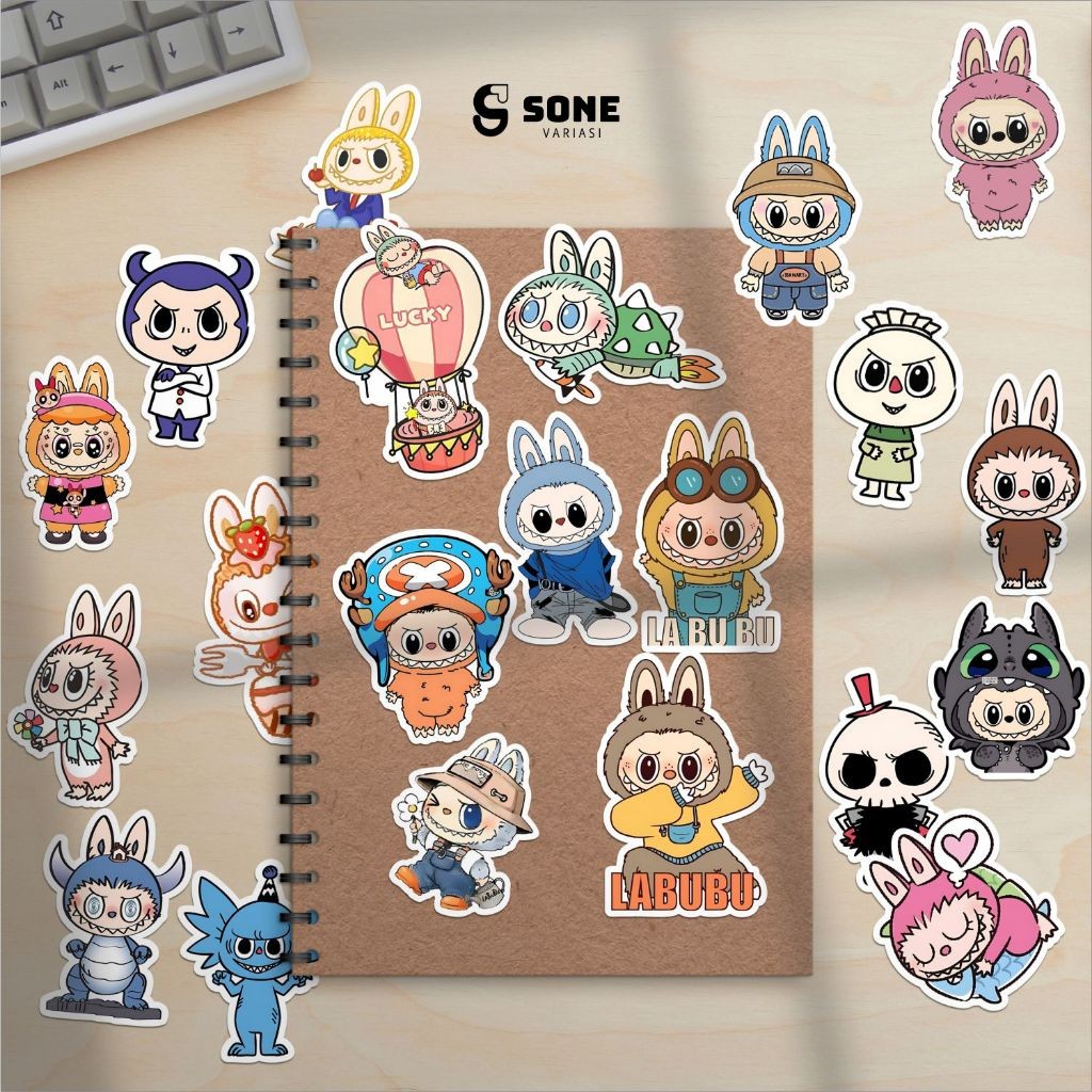 

Stiker Labubu Aesthetic Paper Vinyl Anti Air Aksesoris Laptop Buku Tumbler