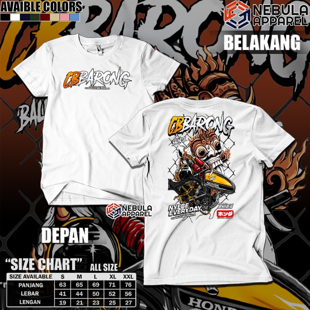 kaos CB BARONG kaos HONDA TRACE KAOS HONDA GENK KAOS MOTOR CB kaos HEREX Original TULSA