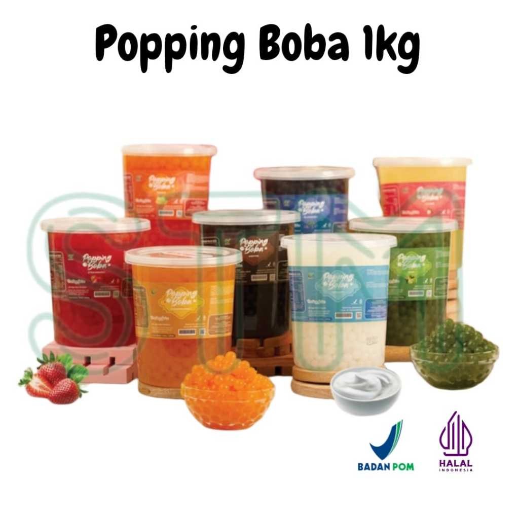 

Popping Bobba 1Kg /Poping Boba 1kg Mango Lychee Strawberry Yogurt Passion Fruit/CoatingJuice Kualitas Terbagus Super Enak Impor Taiwan