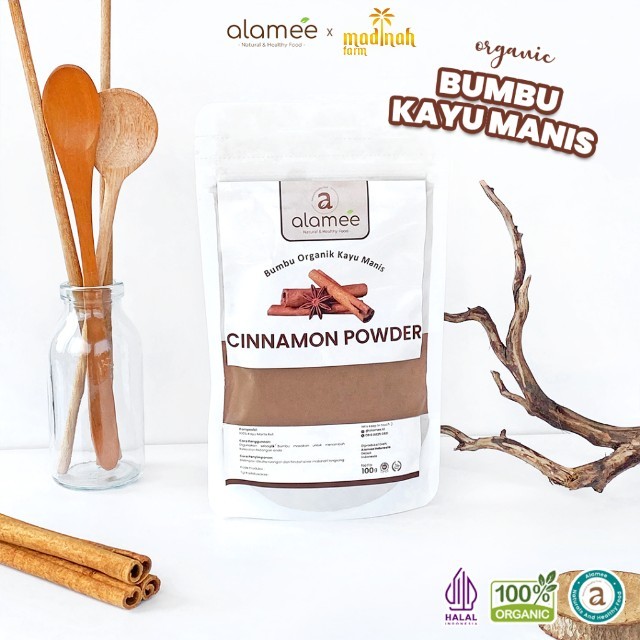 

ALAMEE Kayu Manis Bubuk Cinnamon Powder kayumanis Murni Asli Tanpa Campuran Bumbu Organik 100g madinah