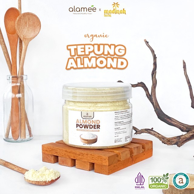 

ALAMEE Tepung Almond PREMIUM Bubuk Almond Powder Almond Flour Tanpa Campuran Gluten FREE 150gr madinah