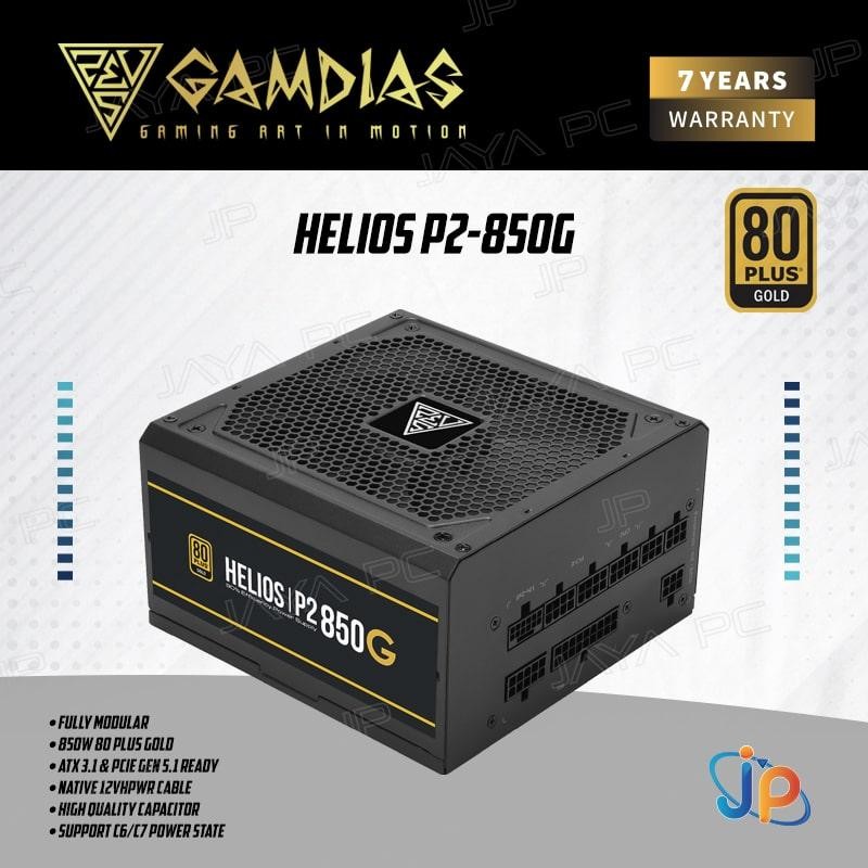 GAMDIAS Helios P2-850G 850W ATX 3.1 PCIE5 PSU - Power Supply 850 Watt 80+ Gold Full Modular