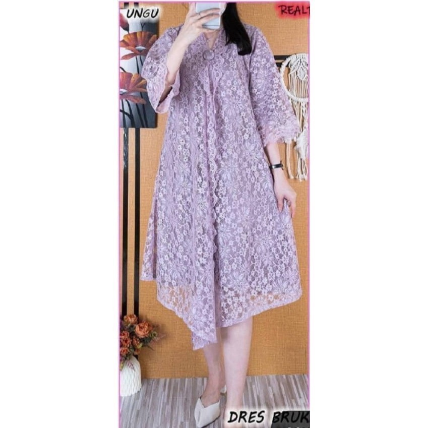 VT   Dres cantik brokat kelelawar kartini kepala renda/LONGRES BEBYDOL SHOOPY Dress Kartini Brukat K