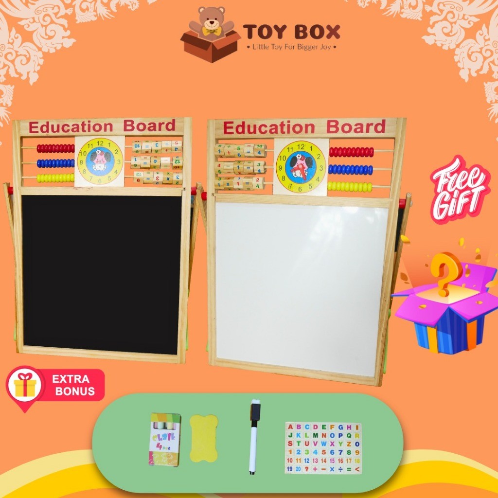 

Mainan Uk Small 2in1 Education Board - ( Black dan Whiteboard ) Papan Tulis Belajar / Menggambar / Berhitung Anak Dengan Sempoa Berhitung ( TK88 ) Model Berdiri Kecil/Papan Tulis Magnet Puzzle Magnet Puzzle