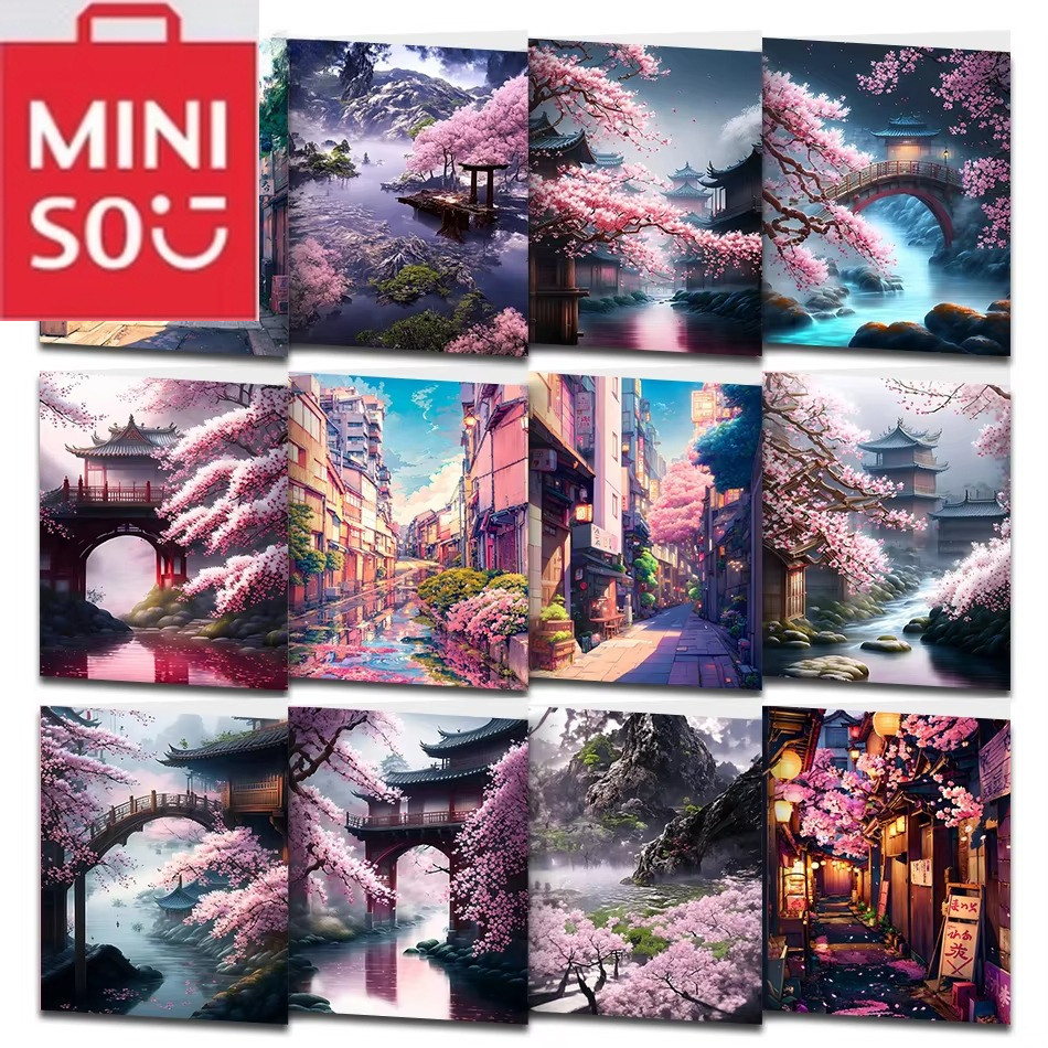 

MINISO Paint By Numbers Kits Town Scenery Diy Painting By Numbers On Canvas Draw Painting For Home Decor Gift Frameelss