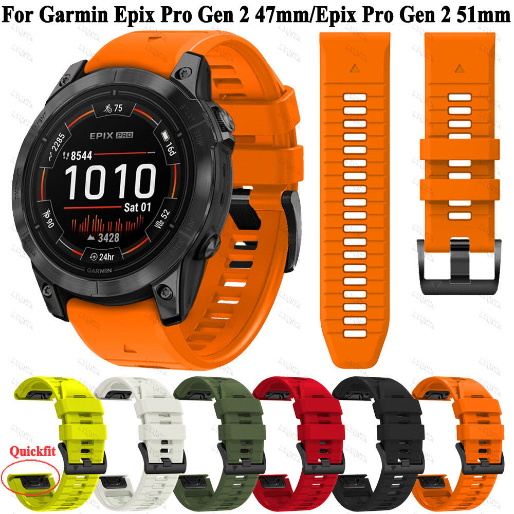 26mm/22mm Watch Strap For Garmin Epix Pro Gen 2 47MM 51MM Epix Gen 2 47MM Quickfit Silicone Band Sma