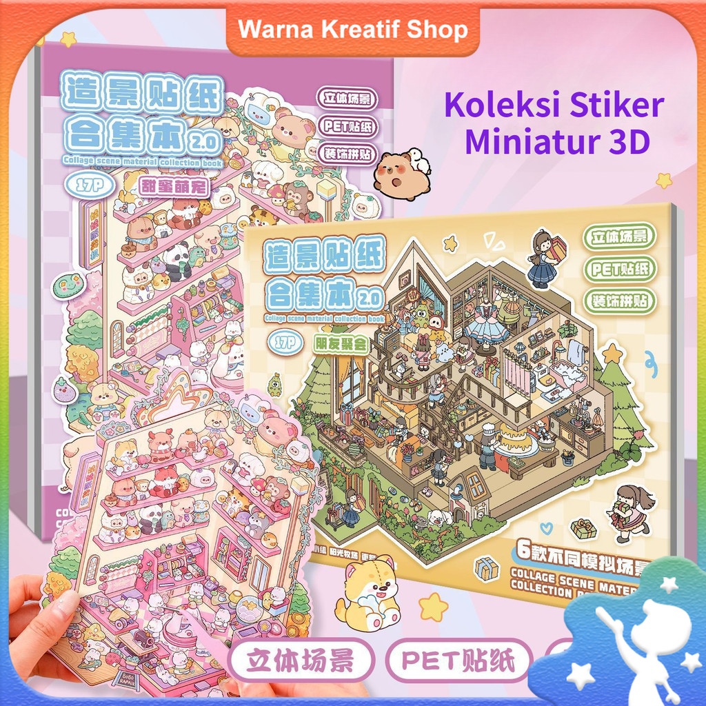 

Stiker 3D Rumah Mini Koleksi - Untuk Scrapbook & Dekorasi Jurnal Mainan Kreatif Anak