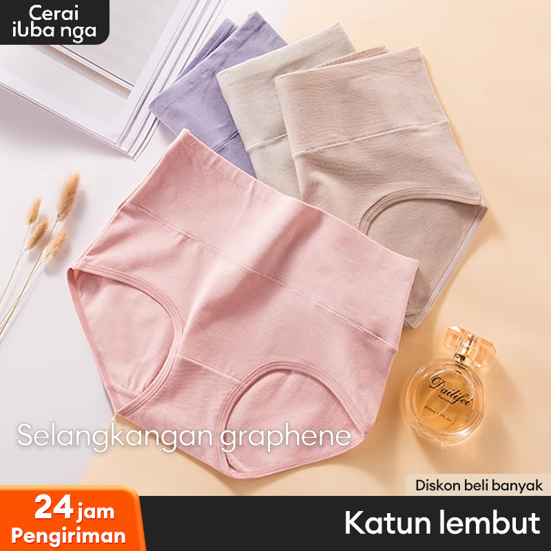 Celana Dalam Wanita CD Seamless High Waist Seamless Jumbo Big Size CD Katun Garis Tinggi Pinggang