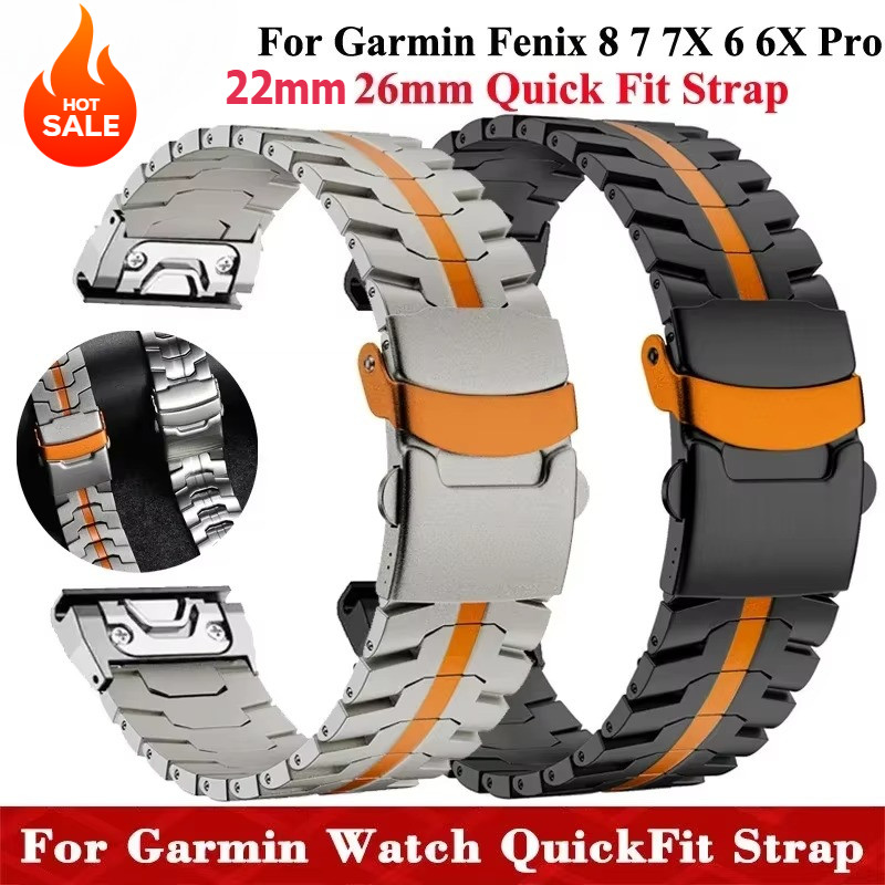 QuickFit 22 26mm Titanium Strap For Garmin Fenix 8 51mm 7 7X 6 6X Pro Stainless Steel Band For Garmi